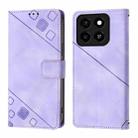 For ZTE Blade A35 / A55 Skin Feel Embossed Leather Phone Case(Light Purple) - 3