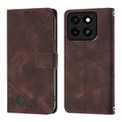 For ZTE Blade A35 / A55 Skin Feel Embossed Leather Phone Case(Brown) - 3