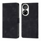 For ZTE Blade V40s Skin Feel Embossed Leather Phone Case(Black) - 3