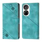 For ZTE Blade V40s Skin Feel Embossed Leather Phone Case(Green) - 3