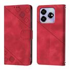 For ZTE Blade V60 / Axon 60 4G Skin Feel Embossed Leather Phone Case(Red) - 3