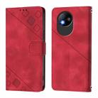 For ZTE Blade A35 Lite / A35 Core Skin Feel Embossed Leather Phone Case(Red) - 3