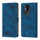 For ZTE Blade A35 Lite / A35 Core Skin Feel Embossed Leather Phone Case(Blue) - 3