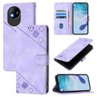 For ZTE Blade A35 Lite / A35 Core Skin Feel Embossed Leather Phone Case(Light Purple) - 1