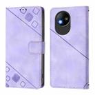 For ZTE Blade A35 Lite / A35 Core Skin Feel Embossed Leather Phone Case(Light Purple) - 3