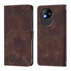 For ZTE Blade A35 Lite / A35 Core Skin Feel Embossed Leather Phone Case(Brown) - 3