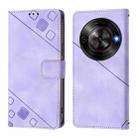 For ZTE Blade A75 5G / nubia Focus 5G Skin Feel Embossed Leather Phone Case(Light Purple) - 3