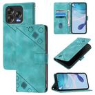 For ZTE Blade V70 Design Skin Feel Embossed Leather Phone Case(Green) - 1