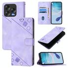 For ZTE Blade V70 Design Skin Feel Embossed Leather Phone Case(Light Purple) - 1