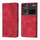 For ZTE nubia Z60 Ultra Skin Feel Embossed Leather Phone Case(Red) - 2