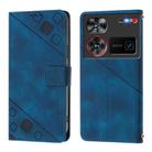 For ZTE nubia Z60 Ultra Skin Feel Embossed Leather Phone Case(Blue) - 2