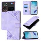 For ZTE nubia Z60 Ultra Skin Feel Embossed Leather Phone Case(Light Purple) - 1