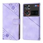 For ZTE nubia Z60 Ultra Skin Feel Embossed Leather Phone Case(Light Purple) - 2