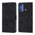 For ZTE Blade A53 Pro Skin Feel Embossed Leather Phone Case(Black) - 2
