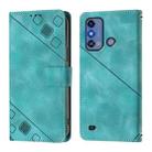 For ZTE Blade A53 Pro Skin Feel Embossed Leather Phone Case(Green) - 2