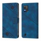 For ZTE Blade A52 Lite Skin Feel Embossed Leather Phone Case(Blue) - 2