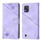 For ZTE Blade A52 Lite Skin Feel Embossed Leather Phone Case(Light Purple) - 2