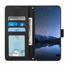 For Xiaomi Redmi 12 5G Global Cat Rat Embossed Pattern RFID PU Phone Case with Wrist Strap(Black) - 3