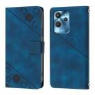 For Oukitel C32 Skin Feel Embossed Leather Phone Case(Blue) - 2