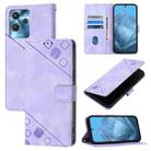 For Oukitel C32 Skin Feel Embossed Leather Phone Case(Light Purple) - 1