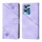 For Oukitel C32 Skin Feel Embossed Leather Phone Case(Light Purple) - 2