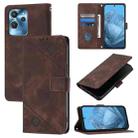 For Oukitel C32 Skin Feel Embossed Leather Phone Case(Brown) - 1