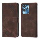 For Oukitel C32 Skin Feel Embossed Leather Phone Case(Brown) - 2
