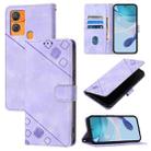 For Oukitel C33 Skin Feel Embossed Leather Phone Case(Light Purple) - 1