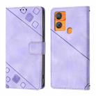 For Oukitel C33 Skin Feel Embossed Leather Phone Case(Light Purple) - 2