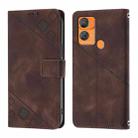 For Oukitel C33 Skin Feel Embossed Leather Phone Case(Brown) - 2