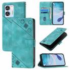 For Oukitel C36 / C35 Skin Feel Embossed Leather Phone Case(Green) - 1