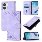 For Oukitel C36 / C35 Skin Feel Embossed Leather Phone Case(Light Purple) - 1