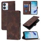 For Oukitel C36 / C35 Skin Feel Embossed Leather Phone Case(Brown) - 1