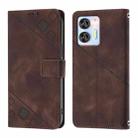 For Oukitel C36 / C35 Skin Feel Embossed Leather Phone Case(Brown) - 2