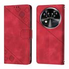 For Oukitel C37 Skin Feel Embossed Leather Phone Case(Red) - 2