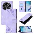 For Oukitel C37 Skin Feel Embossed Leather Phone Case(Light Purple) - 1