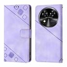 For Oukitel C37 Skin Feel Embossed Leather Phone Case(Light Purple) - 2