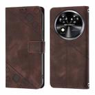 For Oukitel C37 Skin Feel Embossed Leather Phone Case(Brown) - 2