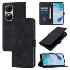 For Oukitel C38 Skin Feel Embossed Leather Phone Case(Black) - 1