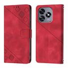 For Oukitel C51 Skin Feel Embossed Leather Phone Case(Red) - 2