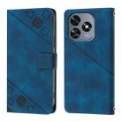 For Oukitel C51 Skin Feel Embossed Leather Phone Case(Blue) - 2