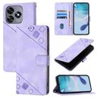 For Oukitel C51 Skin Feel Embossed Leather Phone Case(Light Purple) - 1