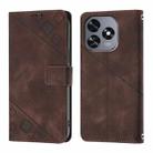 For Oukitel C51 Skin Feel Embossed Leather Phone Case(Brown) - 2