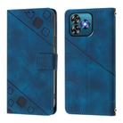 For Oukitel C53 Skin Feel Embossed Leather Phone Case(Blue) - 3