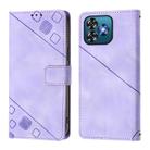 For Oukitel C53 Skin Feel Embossed Leather Phone Case(Light Purple) - 3