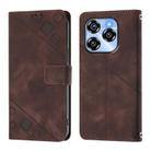 For Oukitel C50 Skin Feel Embossed Leather Phone Case(Brown) - 3