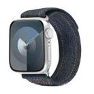 For Apple Watch SE 2023 44mm Cowboy Nylon Hook and Loop Fastener Watch Band(Black) - 1