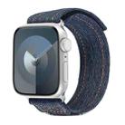 For Apple Watch SE 2023 44mm Cowboy Nylon Hook and Loop Fastener Watch Band(Grey) - 1