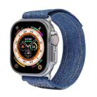 For Apple Watch Ultra 2 49mm Cowboy Nylon Hook and Loop Fastener Watch Band(Dark Blue) - 1