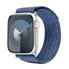 For Apple Watch Series 8 45mm Cowboy Nylon Hook and Loop Fastener Watch Band(Dark Blue) - 1